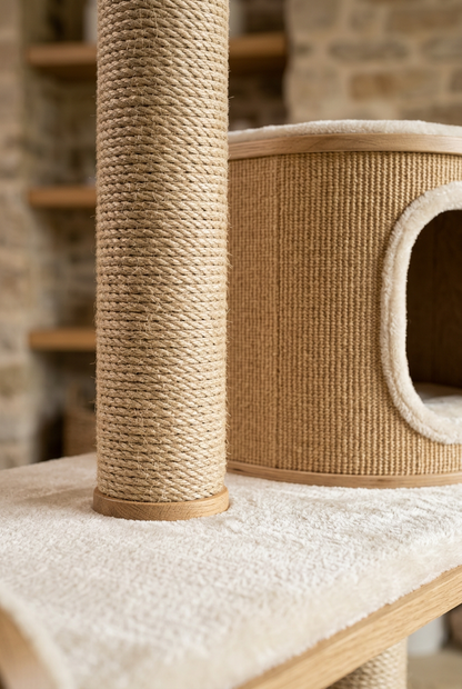 Natural sisal fibers and short-pile platform detail